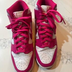 Nike Dunk High Pink & White Sneakers Women’s Size 8.5 Worn Once